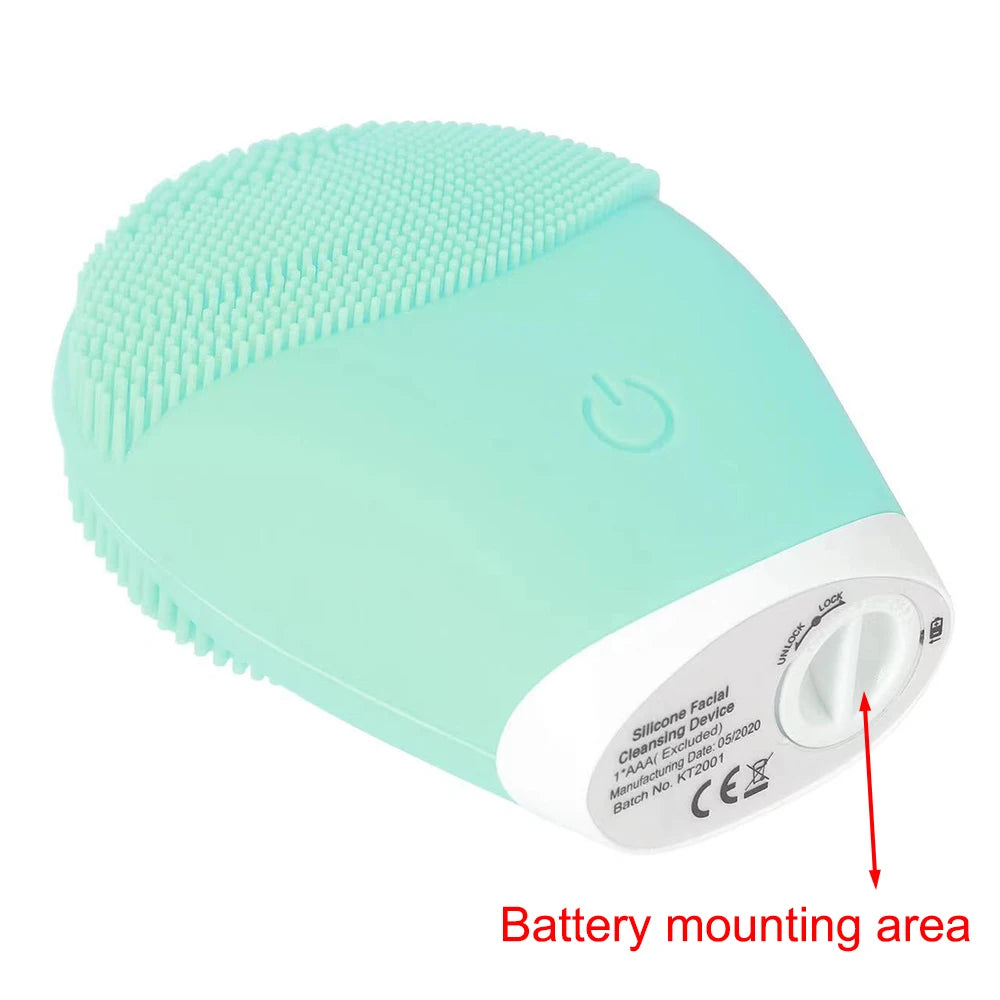 Electric Silicone Facial Cleanser Massager Skincare Massage Tool Beauty Machine Vibration Cleaning Of Pores Self Provided Batter